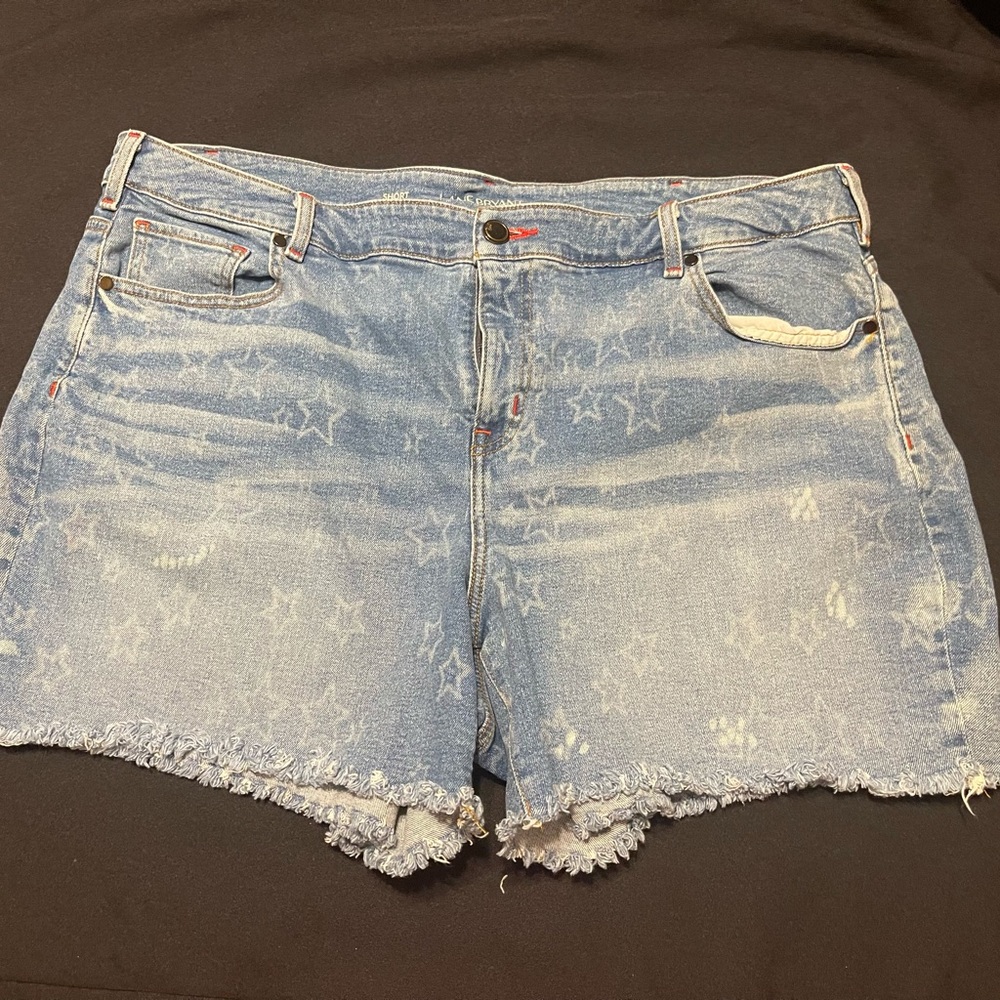 Lane Bryant Blue Denim Star Shorts